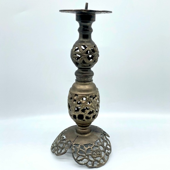 Vintage Regency Brass Candlestick Candle Holder